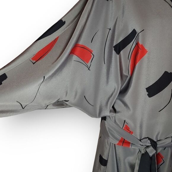 Vintage 80's Abstract Grey Drop Waist Joseph Ribkoff Mini Dress - Picture 2 of 7